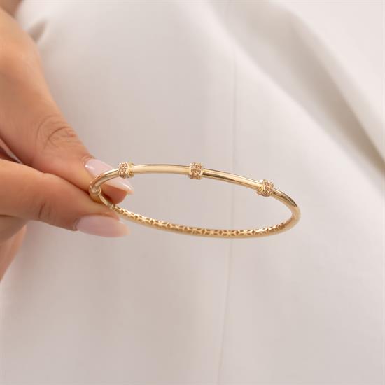 Cetaş Küp Taşlı 14 Ayar Altın Kelepçe