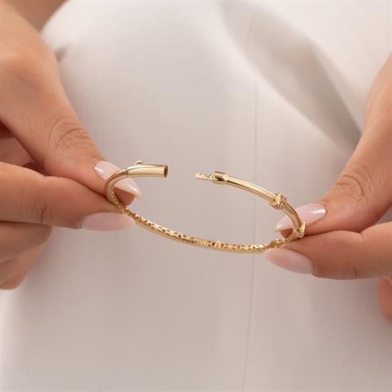 Cetaş Küp Taşlı 14 Ayar Altın Kelepçe