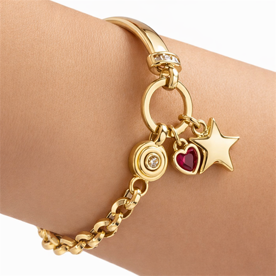 Cetaş Charmlı 14 Ayar Altın Bileklik