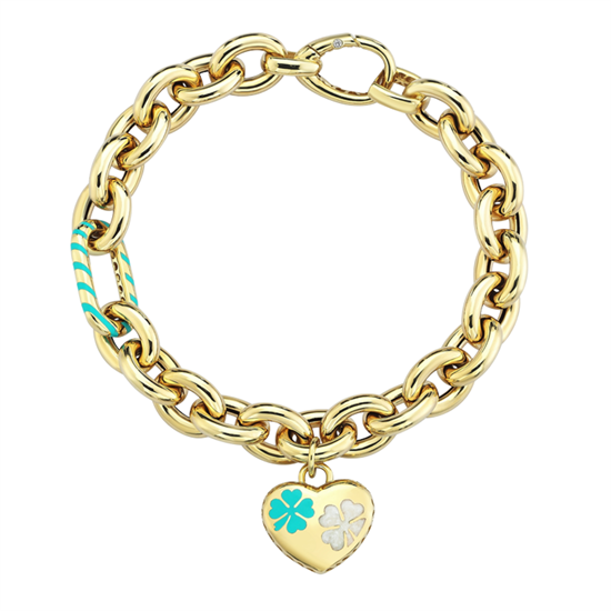 Cetaş Eterna Altın Bileklik Sarı Altın Sedef-Mavi 14 Ayar