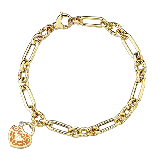 Cetaş Eterna Altın Bileklik Sarı Altın Akantus Turuncu Mineli 14 Ayar