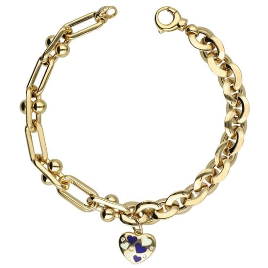 Cetaş Eterna Altın Bileklik Sarı Kalp Mineli 14 Ayar