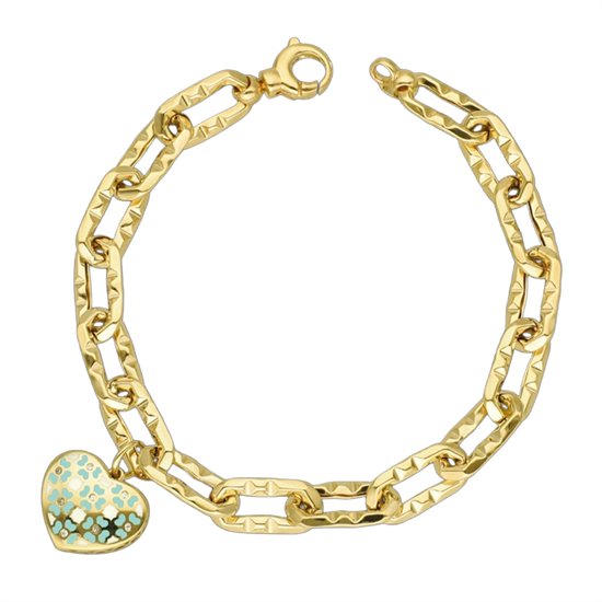 Cetaş Eterna Altın Bileklik Sarı Turkuaz Mineli 14 Ayar