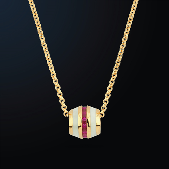 Cetaş Eterna Altın Kolye Sarı Altın Beyaz Mineli 14 Ayar