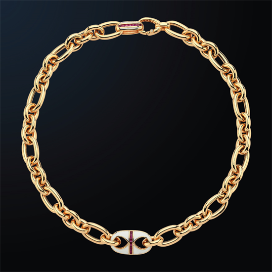 Cetaş Eterna Altın Kolye Sarı Beyaz Mineli Magenta Taşlı 14 Ayar