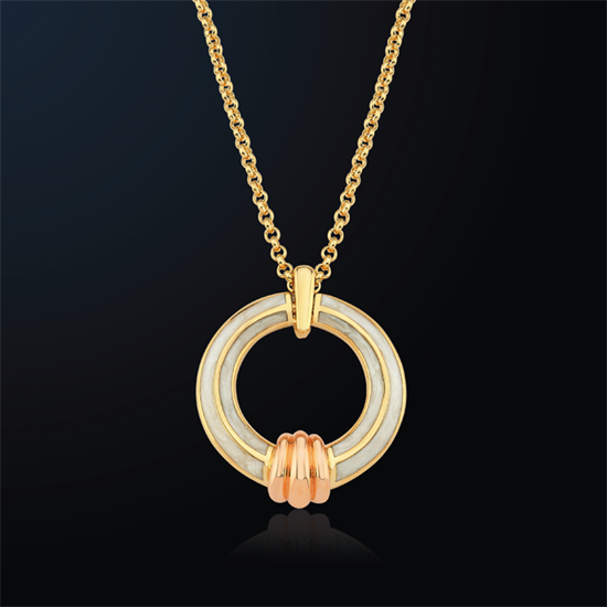 Cetaş Eterna Altın Kolye Sarı-Rose Altın Sedef Mineli 14 Ayar