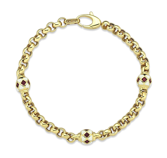 Cetaş Eterna Beyaz Mineli 14 Ayar Altın Bileklik