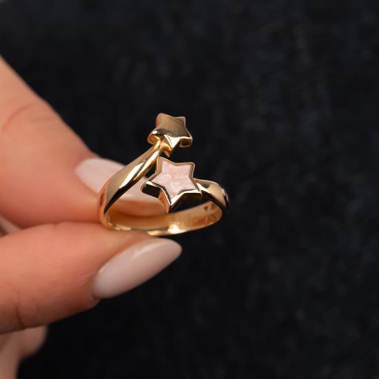 Cetaş Eterna Çift Yıldız 14 Ayar Altın Yüzük