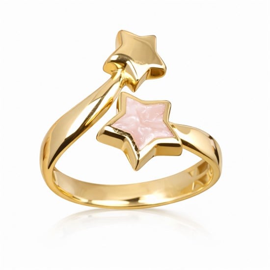 Cetaş Eterna Çift Yıldız 14 Ayar Altın Yüzük