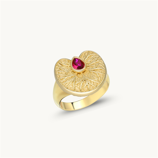 Cetaş Eterna Lotus Çiçek 14 Ayar Altın Yüzük