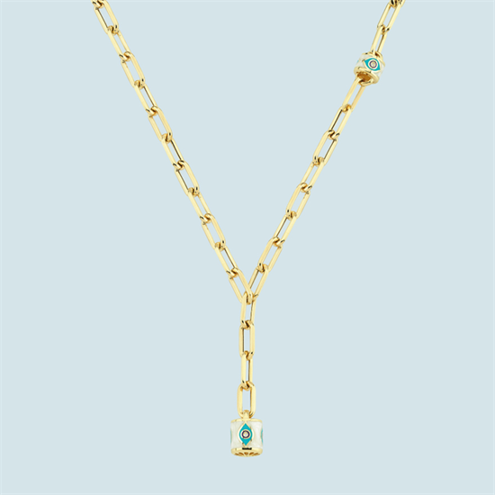 Cetaş Fortuna Altın Kolye 14 Ayar Sarı Altın Sedef Mineli Kolye