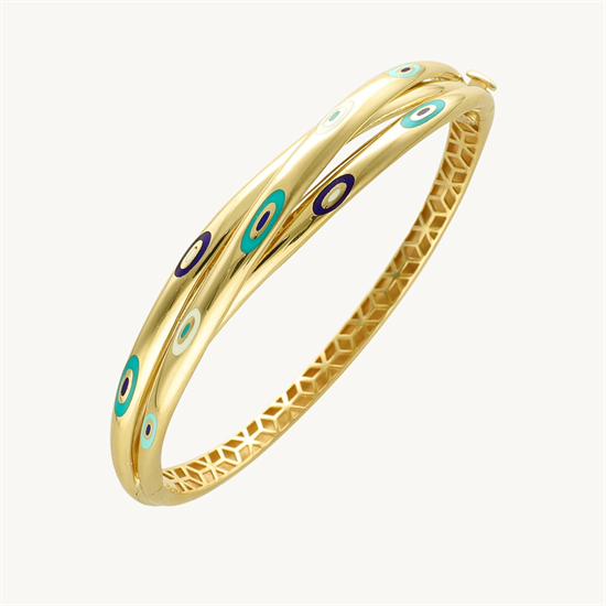 Cetaş Fortuna Kelepçe 14 Ayar Altın Sarı Mineli Kelepçe Bilezik