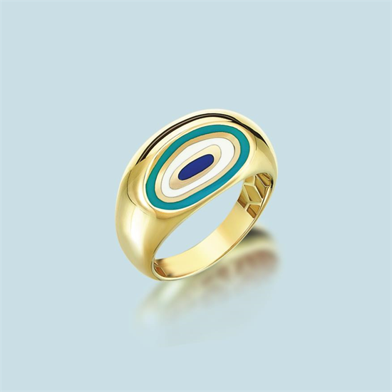 Cetaş Fortuna Yüzük Mavi-Beyaz Mineli