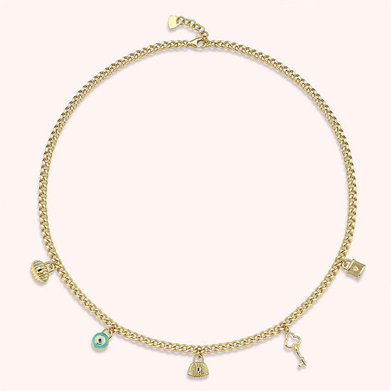 Cetaş Mini Dilek Kilit Kolye14 Ayar Sarı Altın Mini Dilek Kilit Kolye