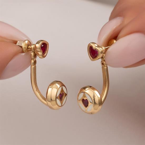 Cetaş Kalpli 14 Ayar Altın Küpe