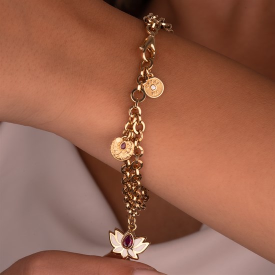 Cetaş Lotus Çiçeği 14 Ayar Altın Bileklik