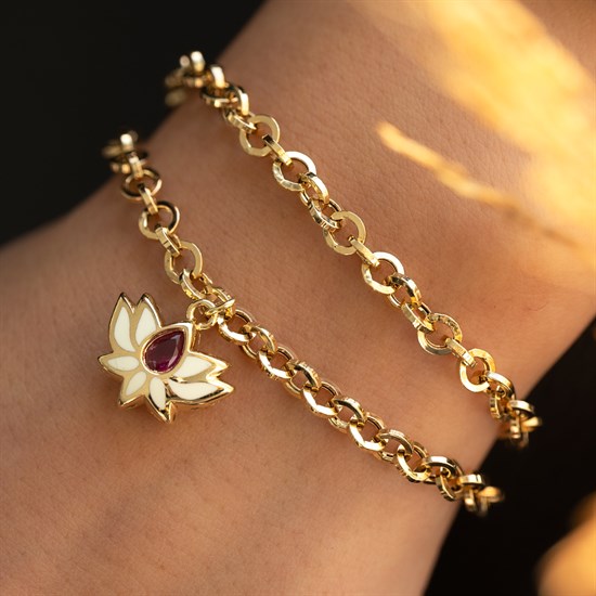 Cetaş Lotus Çiçeği 14 Ayar Altın Bileklik