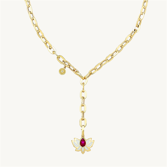 Cetaş Lotus Çiçeği Kolye 14 Ayar Altın