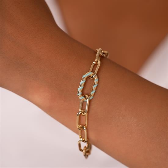 Cetaş Mavi Mineli 14 Ayar Altın Bileklik