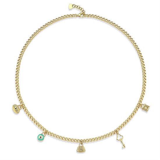 Cetaş Mini Dilek Kilit Kolye14 Ayar Sarı Altın Mini Dilek Kilit Kolye