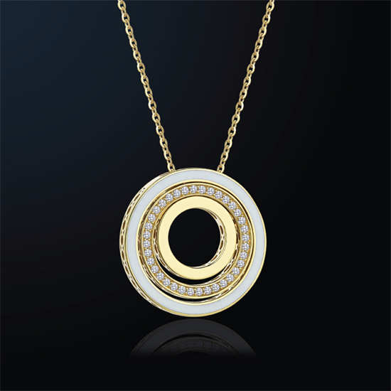 Cetaş Minima Altın Kolye Beyaz Mineli 14 Ayar