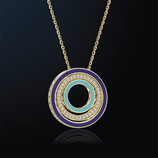 Cetaş Minima Altın Kolye Beyaz Mineli 14 Ayar