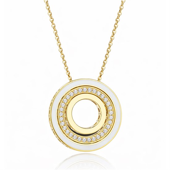 Cetaş Minima Altın Kolye Beyaz Mineli 14 Ayar