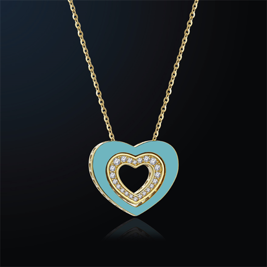 Cetaş Minima Altın Kolye Mavi Mineli 14 Ayar