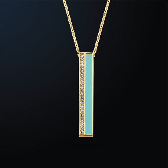 Cetaş Minima Altın Kolye Siyah Mineli 14 Ayar