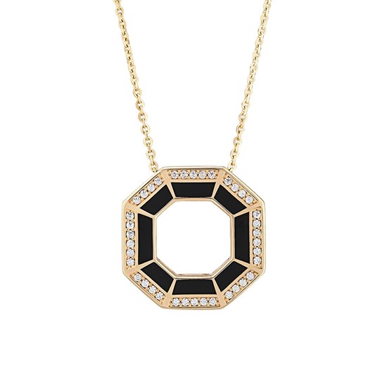 Cetaş Minima Altın Kolye Siyah Mineli 14 Ayar