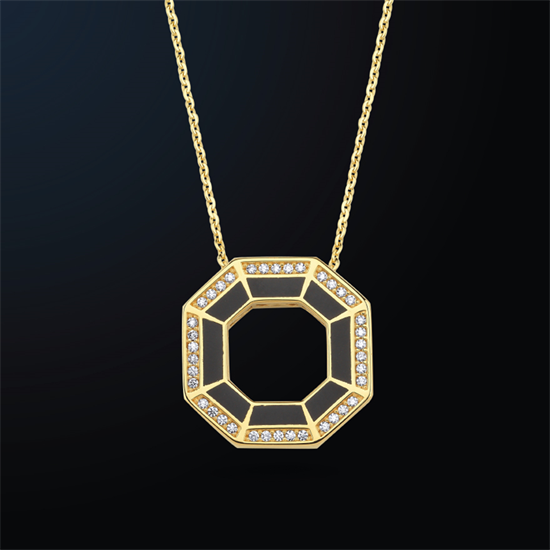 Cetaş Minima Altın Kolye Siyah Mineli 14 Ayar