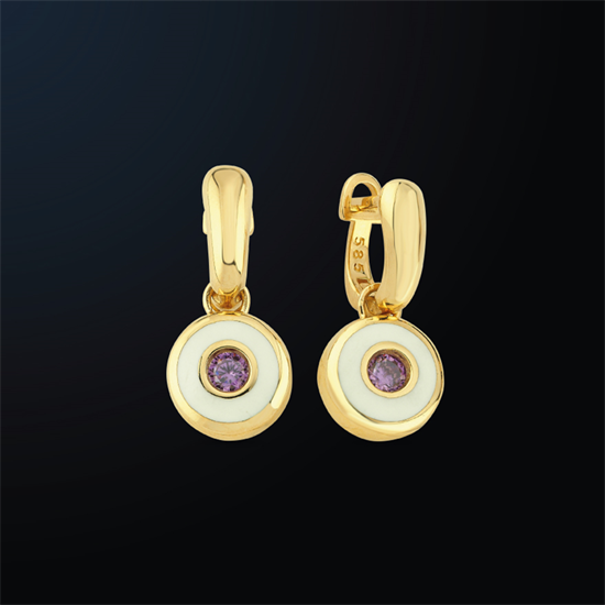 Cetaş Minima Altın Küpe Turkuaz Mineli 14 Ayar