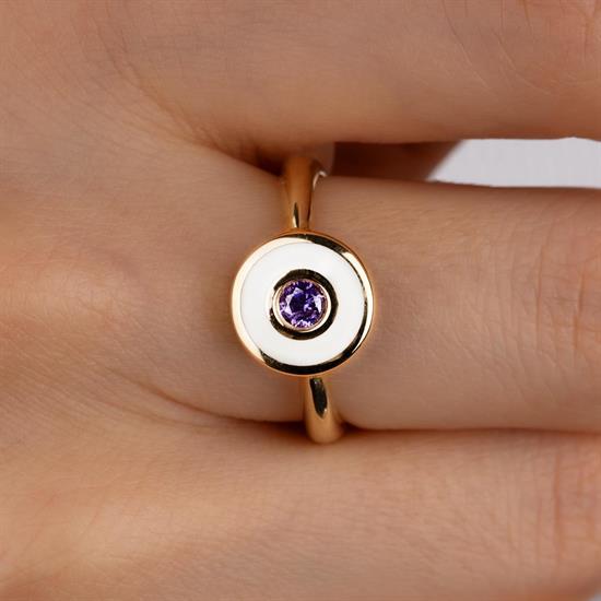 Cetaş Minima Altın Yüzük Turkuaz Mineli 14 Ayar