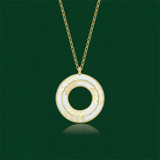 Cetaş Olivia Altın Kolye 14 Ayar Sarı Sedef Mineli