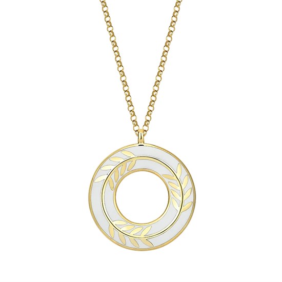 Cetaş Olivia Altın Kolye 14 Ayar Sarı Sedef Mineli