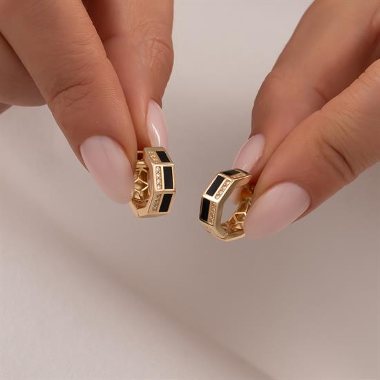 Cetaş Taşlı 14 Ayar Altın Küpe