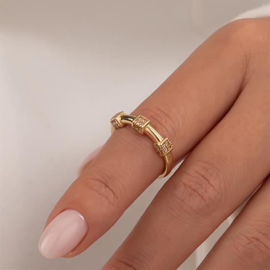 Cetaş Taşlı 14 Ayar Altın Yüzük