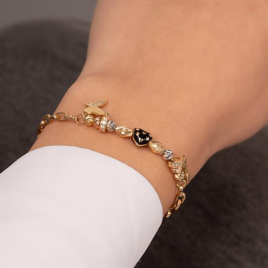 Charmlı 14 Ayar Altın Bileklik