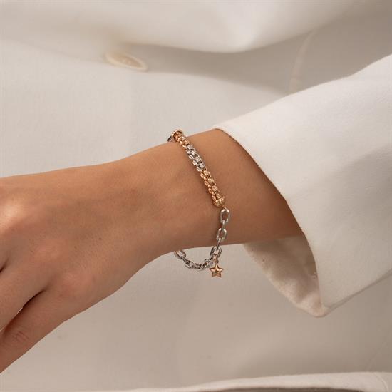 Dorikalı Yıldız Charmlı 14 Ayar Altın Bileklik