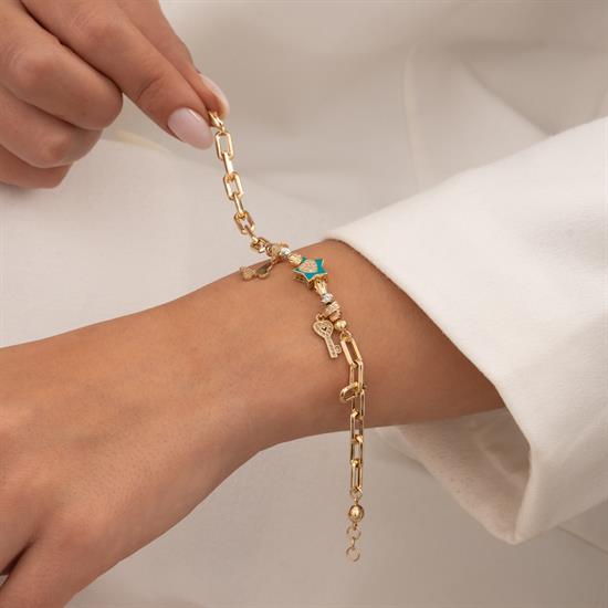 Charmlı 14 Ayar Altın Bileklik