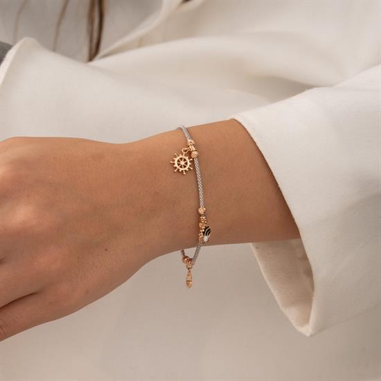 Charmlı Dorikalı 14 Ayar Altın Bileklik