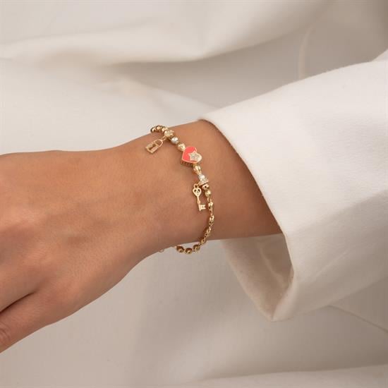 Charmlı 14 Ayar Altın Bileklik