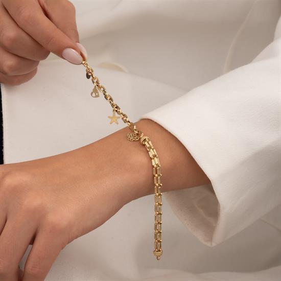 Charmlı 14 Ayar Altın Bileklik