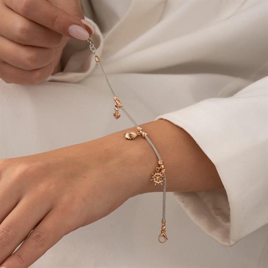 Charmlı Dorikalı 14 Ayar Altın Bileklik