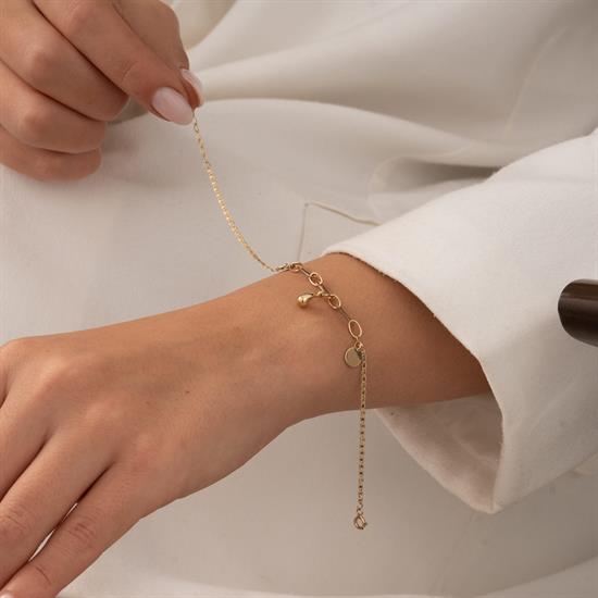 Charmlı Ataç 14 Ayar Altın Bileklik