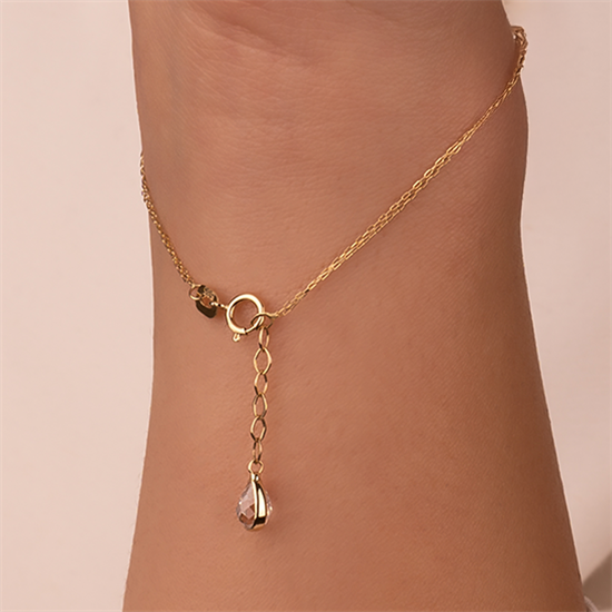 Çiçek Figürlü 14 Ayar Altın Minimal Bileklik