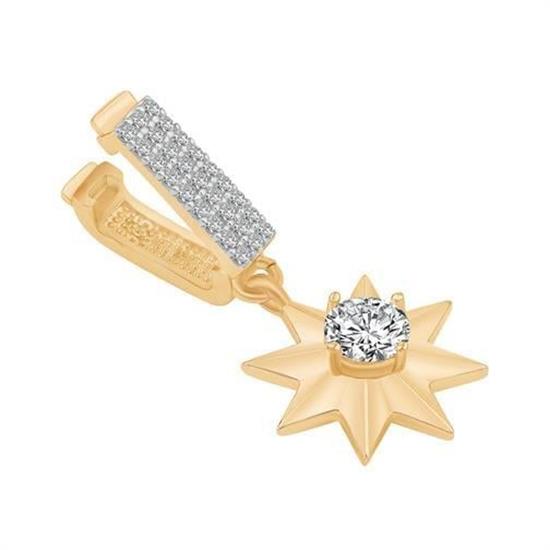 14 Ayar Altın Çiçek Sallantılı 9Mm Bileklik Charm