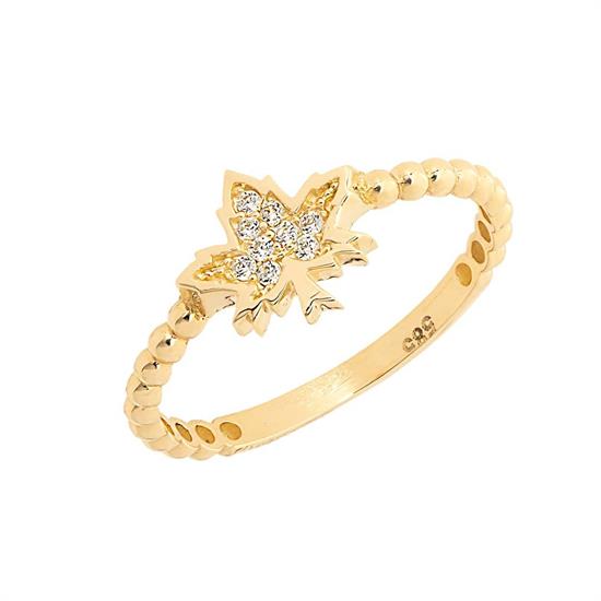 Çınar Desenli 14 Ayar Yüzük