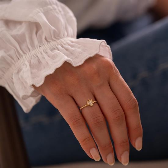 Çınar Desenli 14 Ayar Yüzük