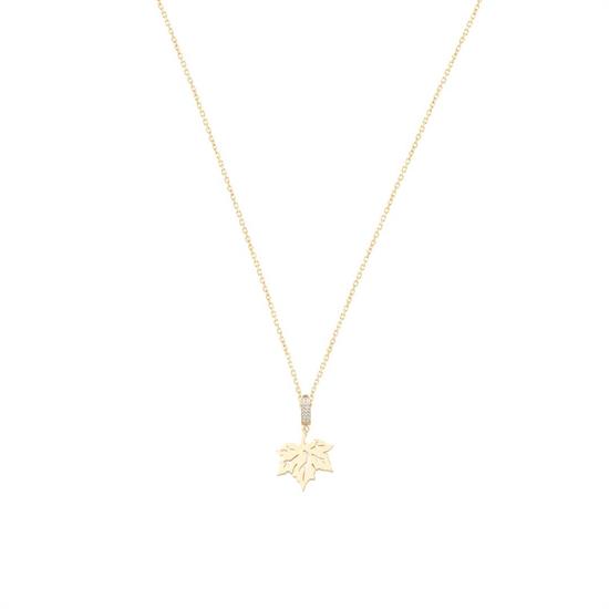 Çınar Modeli 14 Ayar Kolye Ucu 3 Cm